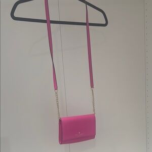Kate Spade Pink Gold Crossbody Bag with Adjustable Strap